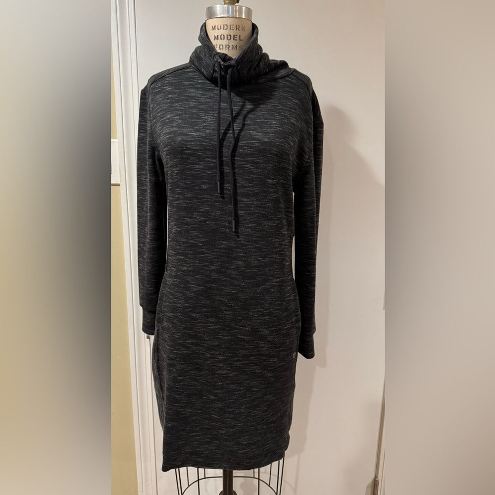 PrAna Women’s Heathered Black cowl neck size S